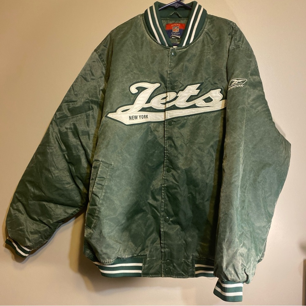 NOS Reebok Gridiron Classics New York‎ Jet NFL Jacket Men’s Sz XL Vintage Button
